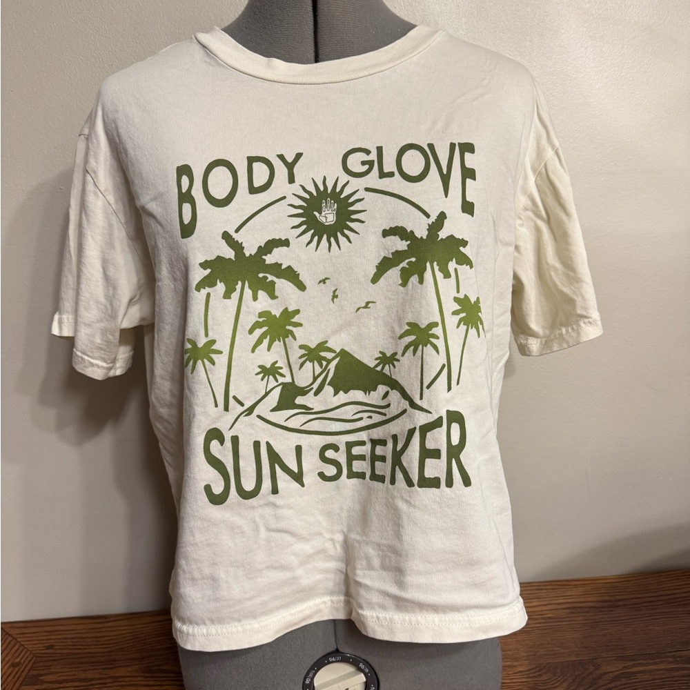 Body Glove White Tee with Green Sunseeker Tropical Print